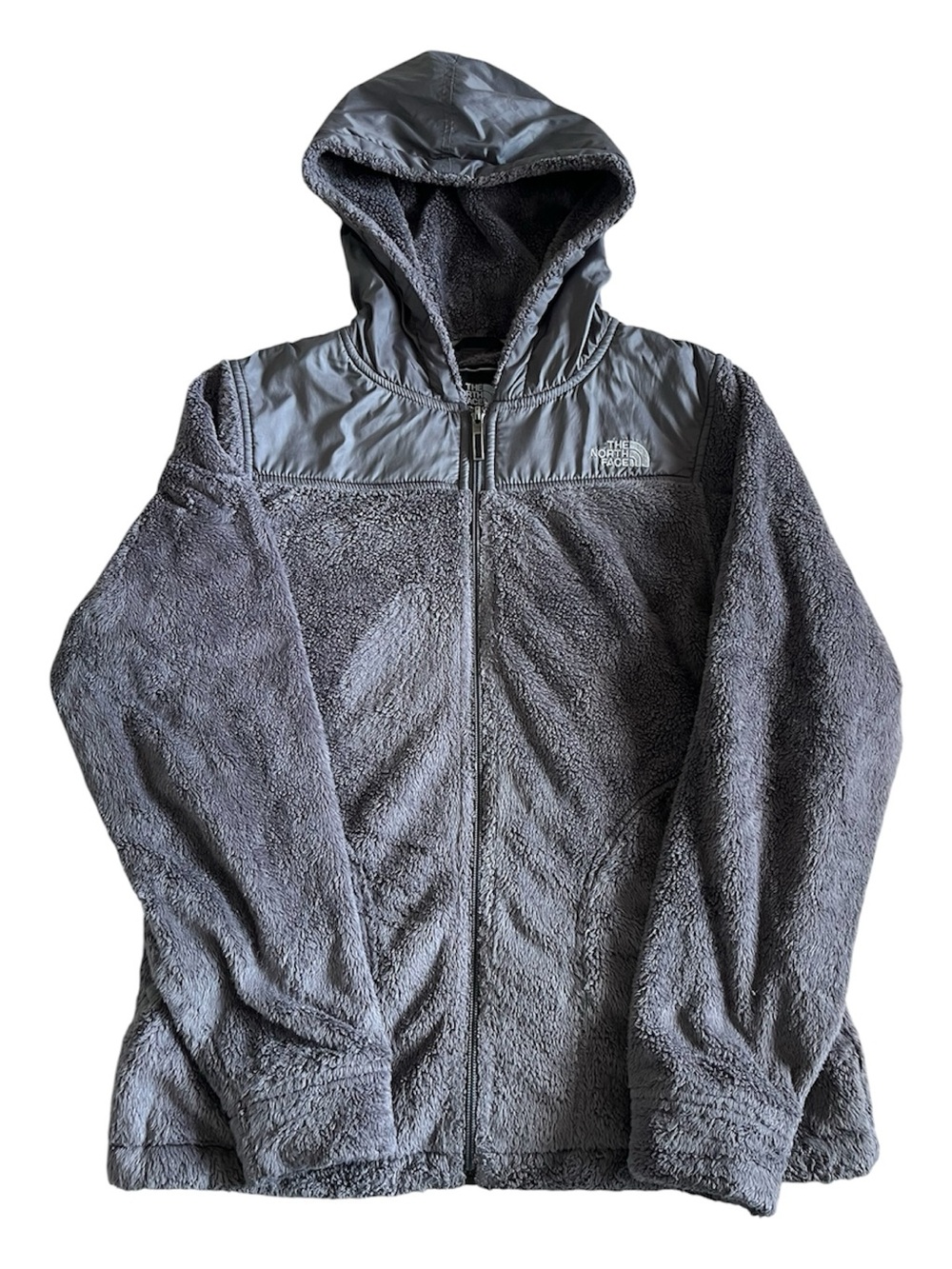 The North Face Women's Sherpa Hooded Full-Zip Fleece Jacket Grey Size Small